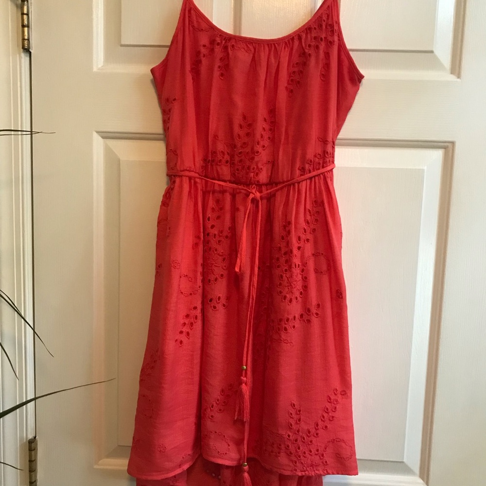 Eyelet high-low Dress